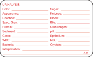 LR-2B Urinalysis Results Label